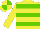 Silk - Yellow body, light green hooped, yellow arms, yellow cap, light green quartered