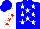 Silk - Blue, white stars, white sleeves, red stars