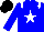 Silk - Blue, white star, epaulets, black cap