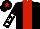 Silk - Black, red stripe, black sleeves, white stars, black cap, red star