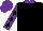 Silk - Black, black diamonds on purple sleeves, purple collar, purple cap