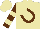 Silk - Beige, brown horseshoe, beige hoops on tan sleeves, beige cap