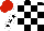 Silk - Black and white check, white sleeves, black stars, red cap