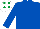 Silk - Royal blue, white cap, emerald green spots
