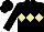 Silk - Black, beige triple diamond, black cap Silk - Black, beige triple diamond, black cap