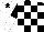 Silk - Black & white check, halved sleeves, white cap, black star
