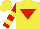 Silk - Yellow, red inverted triangle, yellow bars on red sleeves
