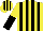 Silk - Yellow, black stripes, halved sleeves,striped cap