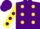 Silk - Purple, Yellow spots, Yellow sleeves, Purple spots, Purple cap