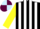 Silk - Black and White stripes, Yellow sleeves, Light Blue and Maroon quartered cap