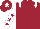 Silk - MAROON, WHITE epaulets, WHITE sleeves, MAROON stars, MAROON cap, WHITE star