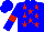 Silk - blue, red stars, blue, red armlets, blue cap