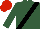 Silk - Hunter green, black sash, hunter green sleeves, red cap