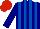 Silk - Navy and royal blue stripes, red cap
