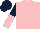 Silk - Pink, dark blue and pink halved sleeves, dark blue cap