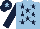 Silk - Light blue, dark blue stars, dark blue sleeves, dark blue cap, light blue star