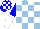 Silk - Light blue and white blocks, blue and white halved sleeves, blue and white checked cap