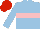 Silk - Light blue, pink hoop, red cap