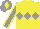Silk - Yellow, grey triple diamond, grey sleeves with yellow seams, grey cap, yellow diamond