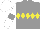Silk - Gray, yellow diamond hoop, gray armbands on white sleeves, white cap