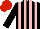 Silk - Black and pink stripes, red cap