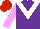 Silk - Purple, white chevron, lilac sleeves, red cap