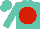 Silk - Turquoise, red disc