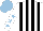 Silk - White and black stripes, white sleeves, light blue stars and cap