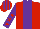 Silk - Red, purple stripe, purple sleeves, red stars, red and purple striped cap Silk - Red, purple stripe, purple sleeves, red stars, red and purple striped cap