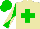 Silk - Beige, green cross, green arms, beige diabolo, green cap
