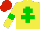 Silk - Yellow body, big-green cross of lorraine, yellow arms, big-green armlets, red cap