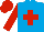 Silk - Turquoise blue, red cross, red sleeves and cap