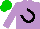 Silk - mauve, black horseshoe, green cap