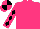 Silk - Hot pink, black diamonds on sleeves, hot pink & black quartered cap
