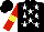 Silk - Black, white stars, red sleeves, yellow armbands, black cap