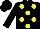 Silk - Black, yellow dots,