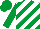 Silk - White, emerald green diagonal stripes, emerald green sleeves and cap