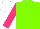 Silk - Neon green, neon pink sleeves,  white cap