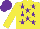 Silk - Yellow, purple stars, purple cap