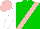 Silk - green with pink sash, white sleeves and pink cap