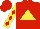 Silk - Red, yellow triangle, yellow sleeves, red diamonds