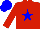 Silk - Red body, blue star, red arms, blue cap