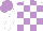 Silk - White body, mauve checked, white arms, mauve cap