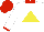 Silk - White, yellow triangle, red cuffs, collar and cap