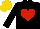 Silk - Black, red heart, gold cap