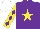 Silk - PURPLE, YELLOW star, YELLOW sleeves, PURPLE diamonds, WHITE cap