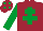 Silk - Maroon, emerald green cross of lorraine & sleeves, emerald green spots on cap
