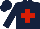 Silk - Dark blue, red cross, dark blue cap