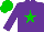 Silk - Purple body, green star, purple arms, green cap