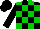 Silk - Black, green blocks, black slvs